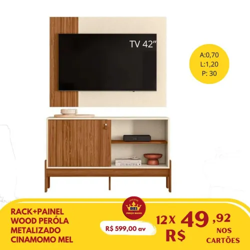 PROMOÇÃO URGENTE - Rack + Painel para TVS com até 43' POLEGADAS apenas 12x R$49,92