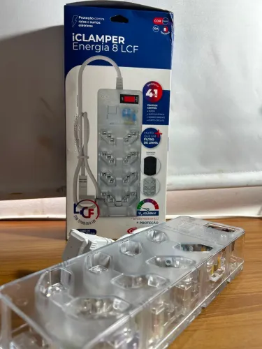 Filtro de Linha iCLAMPER Energia 8 com Proteção contra Surtos Elétricos(DPS) 8 Tomadas