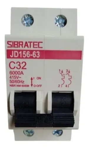Disjuntor Bipolar 32a Para Trilho Din
