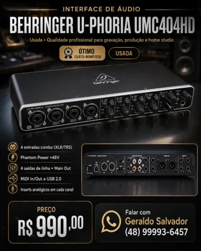 Interface de áudio Behringer U-Phoria UMC404HD 