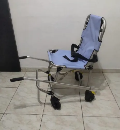 Cadeira de transporte cadeirante escada idoso forte obeso 160kg