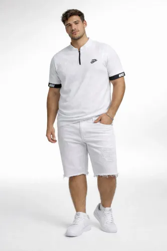 Kit Camisa Zíper GG e Bermuda 46 Rasgada 