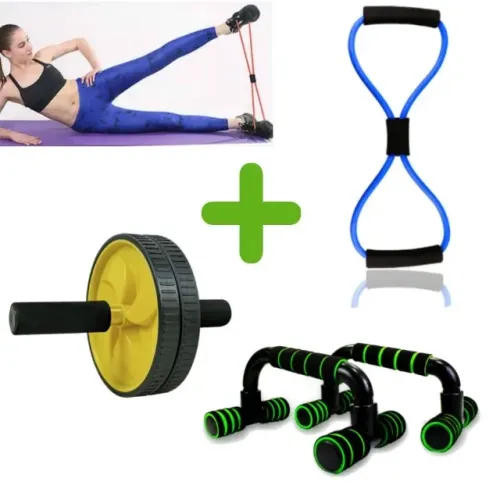 Kit Barra de Apoio + Elástico de Tensão+ Roda 