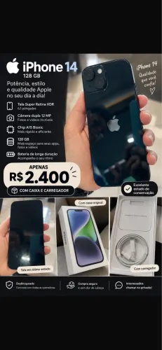 iPhone 14 128 gigas super novo sem nenhum arranhão 2400 número *