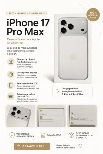 IPhone 17 PRO ou PRO Max novo lacrado