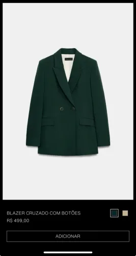 blazer cruzado com botões - pp