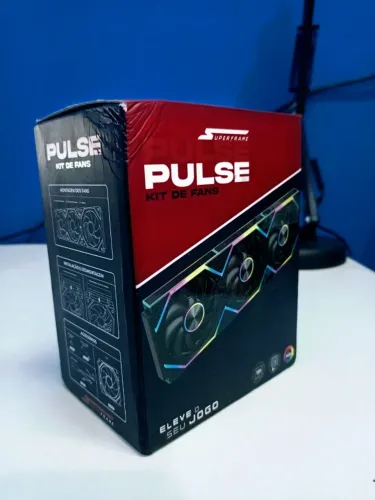 Kit Cooler c/ 3 Unidades SuperFrame Pulse - ARGB - 120mm - PWM - Preto - Produto Novo