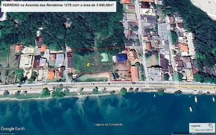 Lagoa da Conceição terreno com 3.940m² na Av. Das Rendeiras