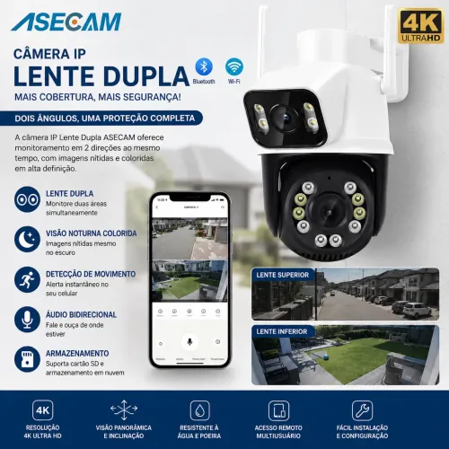 ? CÂMERA DE SEGURANÇA LENTE DUPLA ASECAM