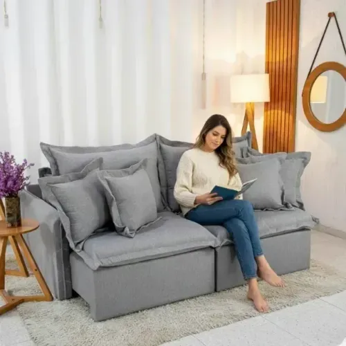 Sofá Cama Lima 2,00 m Linho Sem Caixa Produto Novo! Pronta Entrega!