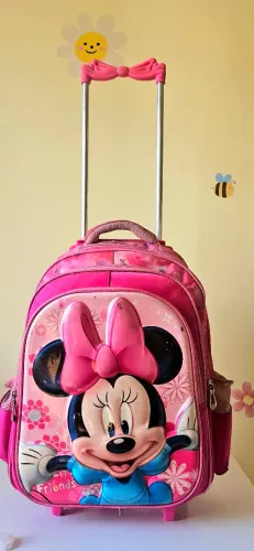 Mochila infantil de rodinha MINNIE ROSA