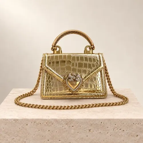 Bolsa Dourada em couro Dolce Gabbana