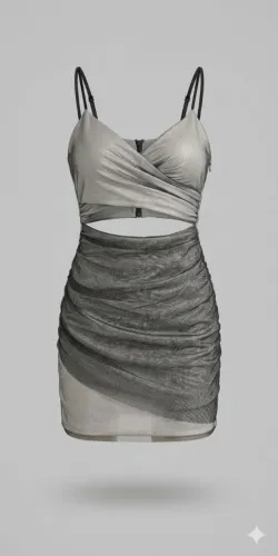 Vestido de tule preto com glitter