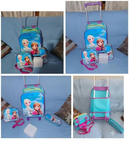 Mochila Rodinhas Frozen completa - Excelente estado