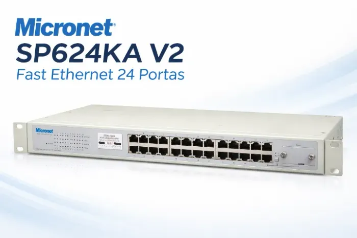 Switch Empresarial Micronet SP624KA V2 Fast Ethernet 24 portas