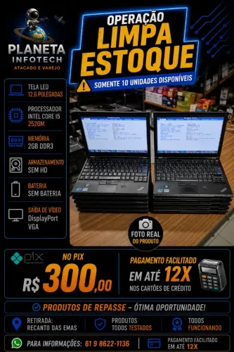 Notebook Lenovo ThinkPad X220 core i5 2520M com 2gb de ram sem HD ( REPASSE )