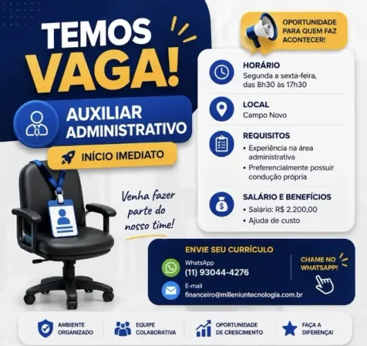 Vaga de aux administrativo