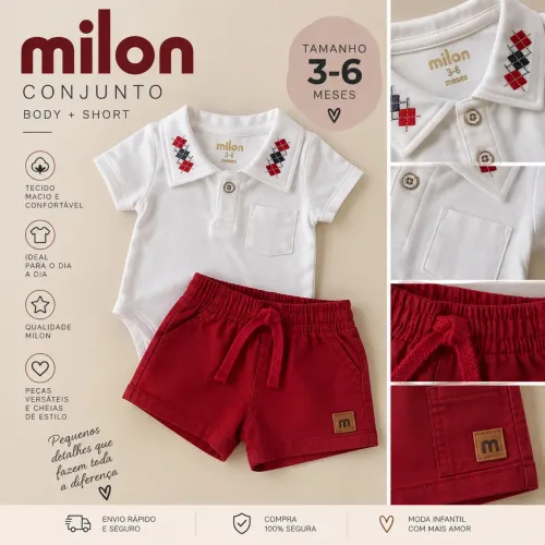 Conjunto milon baby vermelho