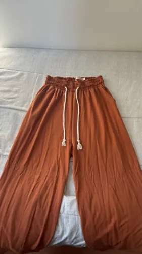 Calça pantalona malha marrom p