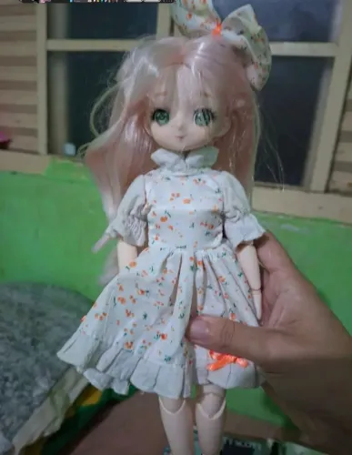 2 bonecas bjd + urso de pelucia