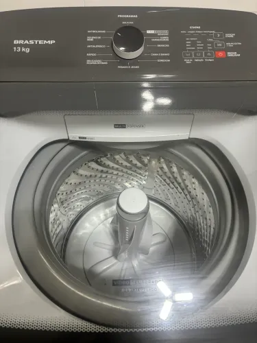 Lavadora de Roupas Brastemp 13kg Cesto Inox - 12 Programas de Lavagem Branca BWK13