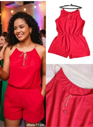 Macaquinho feminino alcinha vermelho g