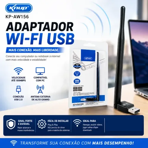Adaptador Wireless Usb 2.4g 150mbps Kp-aw156 - Knup