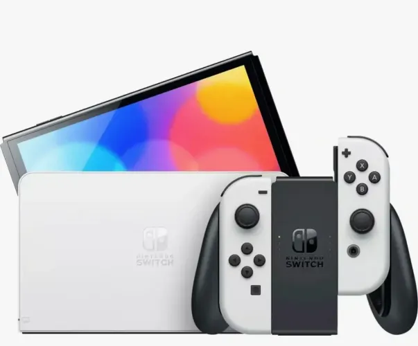 Nintendo switch led desbloqueado 4 controles+ cartão memória 256 gb