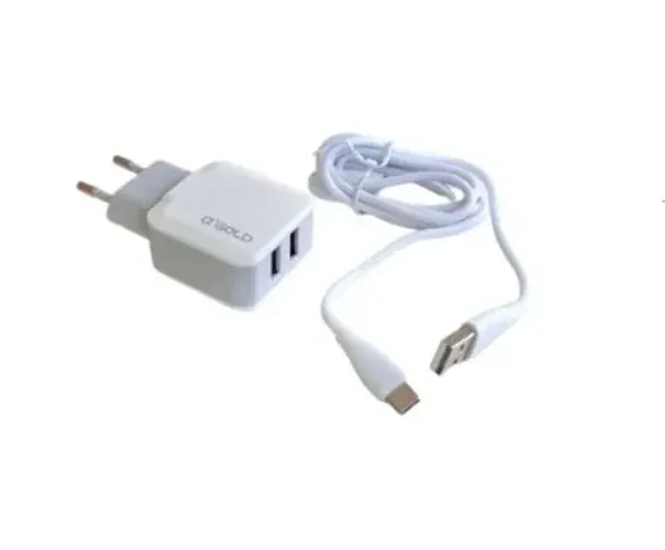 Fonte 2 USB 3.1A C/Cabo Ios CA17-2 Gold GW Carregador Celular Tipo C Usb C