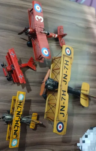 Aviões Vintage em Metal/Lata Réplicas Históricas da 1ª Guerra Mundial