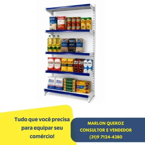 Gôndola De Parede 5 Bandejas Branca Polar