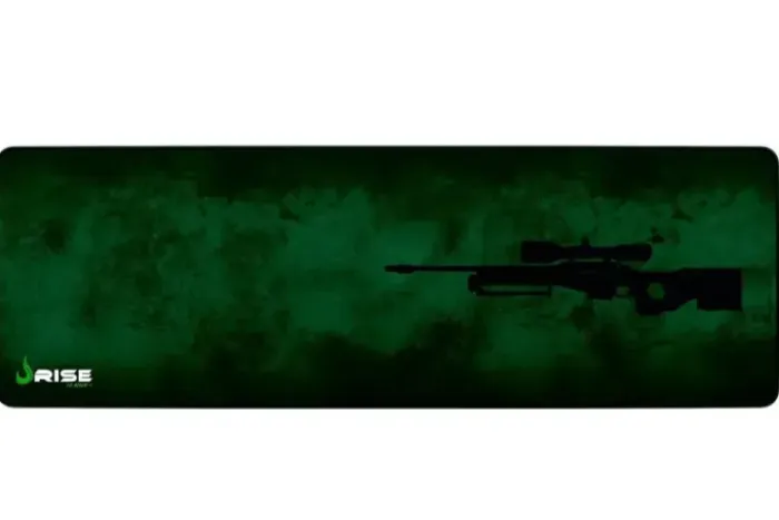 Mousepad Gamer Rise Mode Speed, Sniper, Estendido (900x300mm), Verde, Borda Costurada