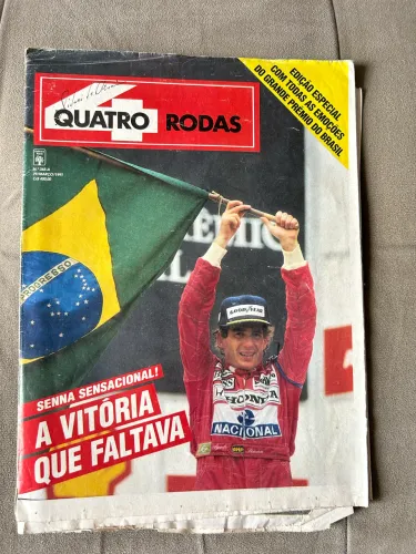Revista Pôster 4 rodas Ayrton Senna Primeira vitória no Brasil 1991