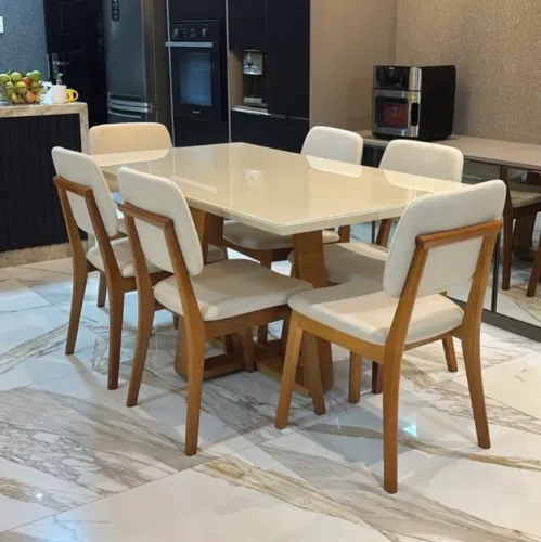 MESA DE JANTAR 160x80 COM 6 CADEIRAS 