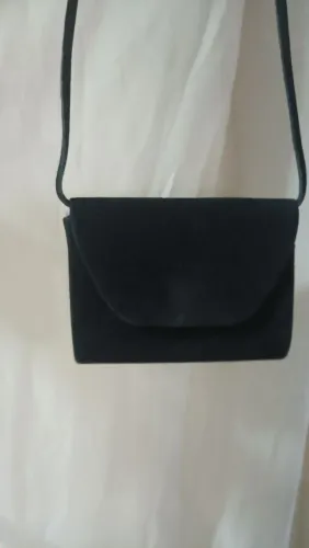 Bolsa de festa camurça preto 