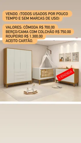Guarda roupas + berço de madeira