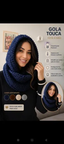Touca gola de crochê 