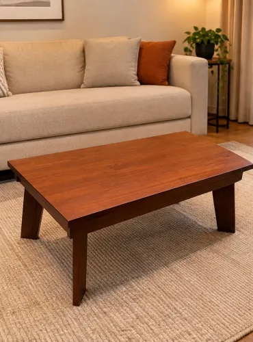 Mesa de Centro - Retangular - Madeira Maciça - 100x60x40