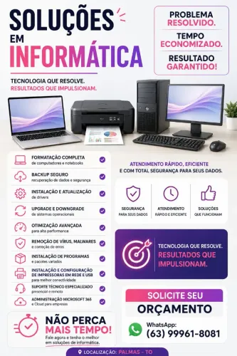 Suporte Técnico em Informática | Formatação, Backup, Upgrade e Configuração de Impressoras