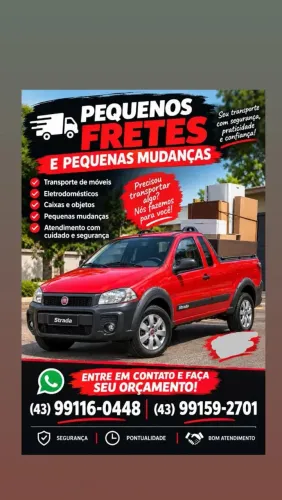 Faço pequenos fretes e Mudanças,