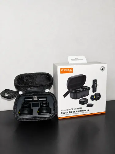 Microfone de Lapela USB-C + Lightning com IA