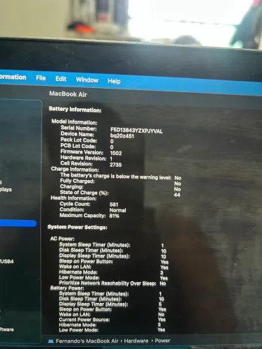 MacBook Air M1 256gb 8gb RAM