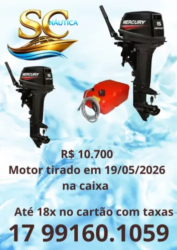 Motor de Popa 15 HP Mercury Super ZEROOOOOO