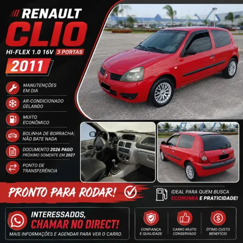 Renault Clio Hi-flex 1.0 16V 3P 2011