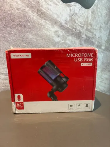 Microfone Condensador USB RGB Tomate MT-1060R.