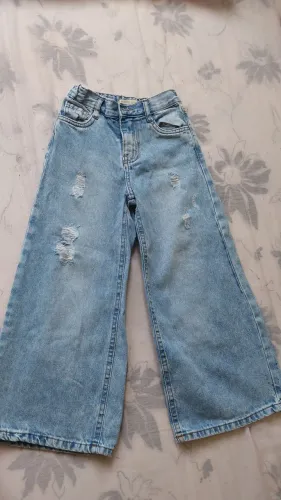 Calça jeans infantil wid leg 6 anos
