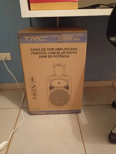 Caixa de Som TRC 350W Bluetooth + Microfone Sem Fio - Nova Lacrada