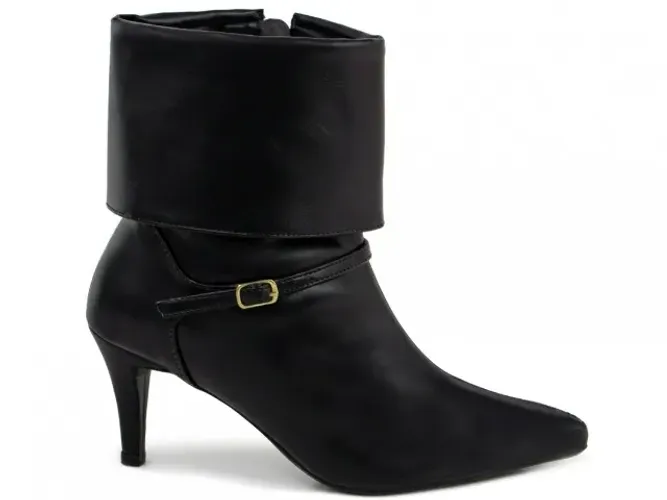 Bota Ankle Boot Capa Cano Curto Preta Nº 34 ao 39