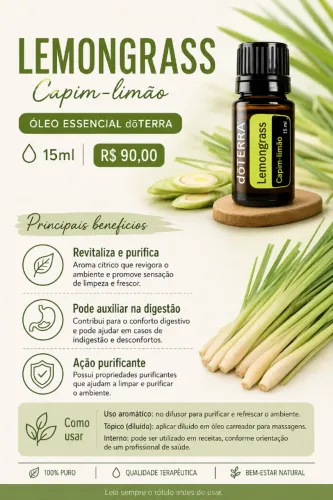 Óleo essencial doterra Lemongrass