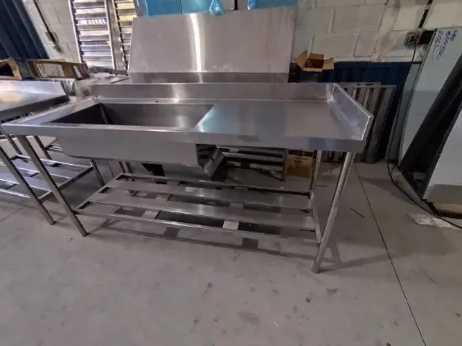 pia inox 1,50m cuba funda para cozinha industrial